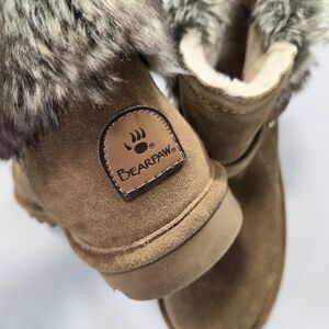 Women's "BearPaw" Tan Faux Fur Ankle Boots
